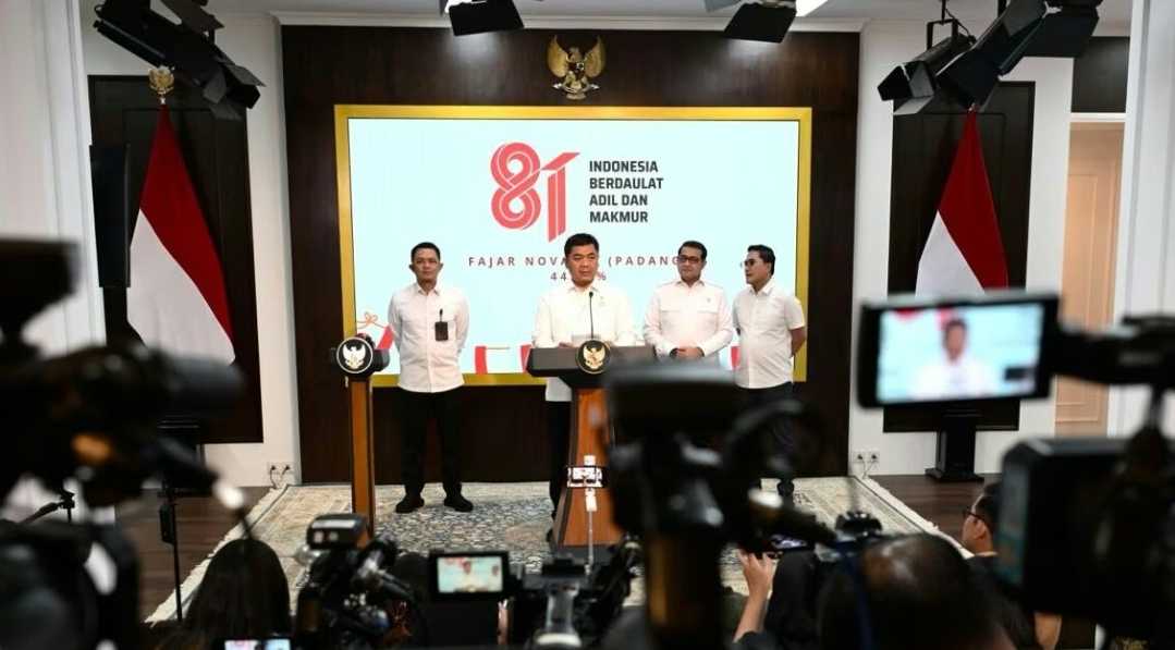 Peluncuran logo dan identitas visual peringatan Hari Ulang Tahun (HUT) ke-81 Kemerdekaan Republik Indonesia (RI) di Kompleks Istana Kepresidenan, Jakarta, pada Senin, 29 Juni 2026. Foto: BPMI Setpres/Rusman